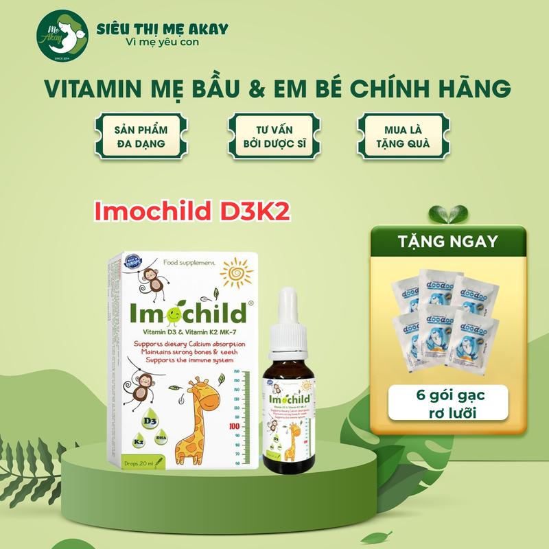 Imochild D3K2 hỗ trợ bổ sung Vitamin D3 K2 DHA hỗ trợ phát triển chiều cao trí não tăng sức đề kháng nhập khẩu Tây Ban Nha Cho Bé 