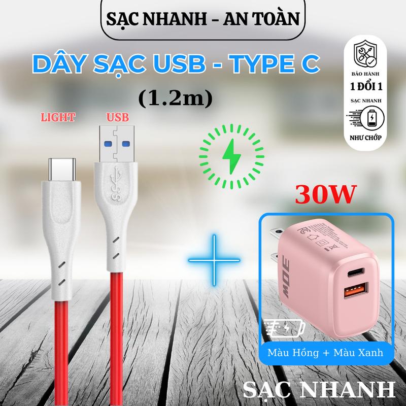 【USB to Type C - 1.2m Dây Sạc Nhanh 120W Hỗ trợ truyền dữ liệu Cáp sạc nhanh 6A an toàn Dùng cho oppo samsung vivo xiaomi redmi lP15 - lP16