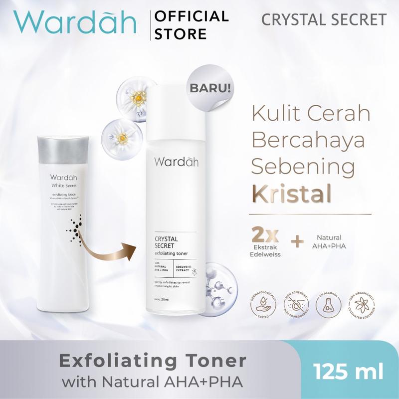 WARDAH Crystal Secret Exfoliating Toner with Natural AHA+PHA 125 ml - Toner Untuk Eksfoliasi dengan Extract Edelweiss - Mencerahkan dan Menyamarkan Flek Hitam - Skincare 2