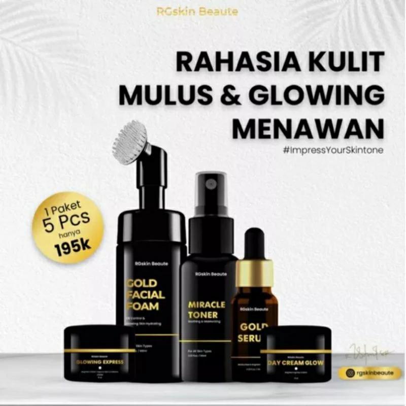 RGSKIN BEAUTE SKINCARE PAKET ISI 5 Facial Mencerahkan Wajah Muka Hitam Perawatan Memudarkan 4