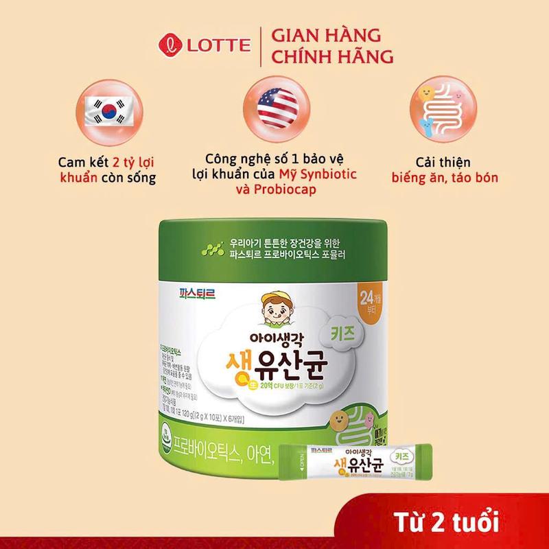 Live Men vi sinh Sysy Lotte Food Hàn Quốc hỗ trợ trẻ ăn ngon ăn nhiều combo 30 gói 60 gói Cho Bé