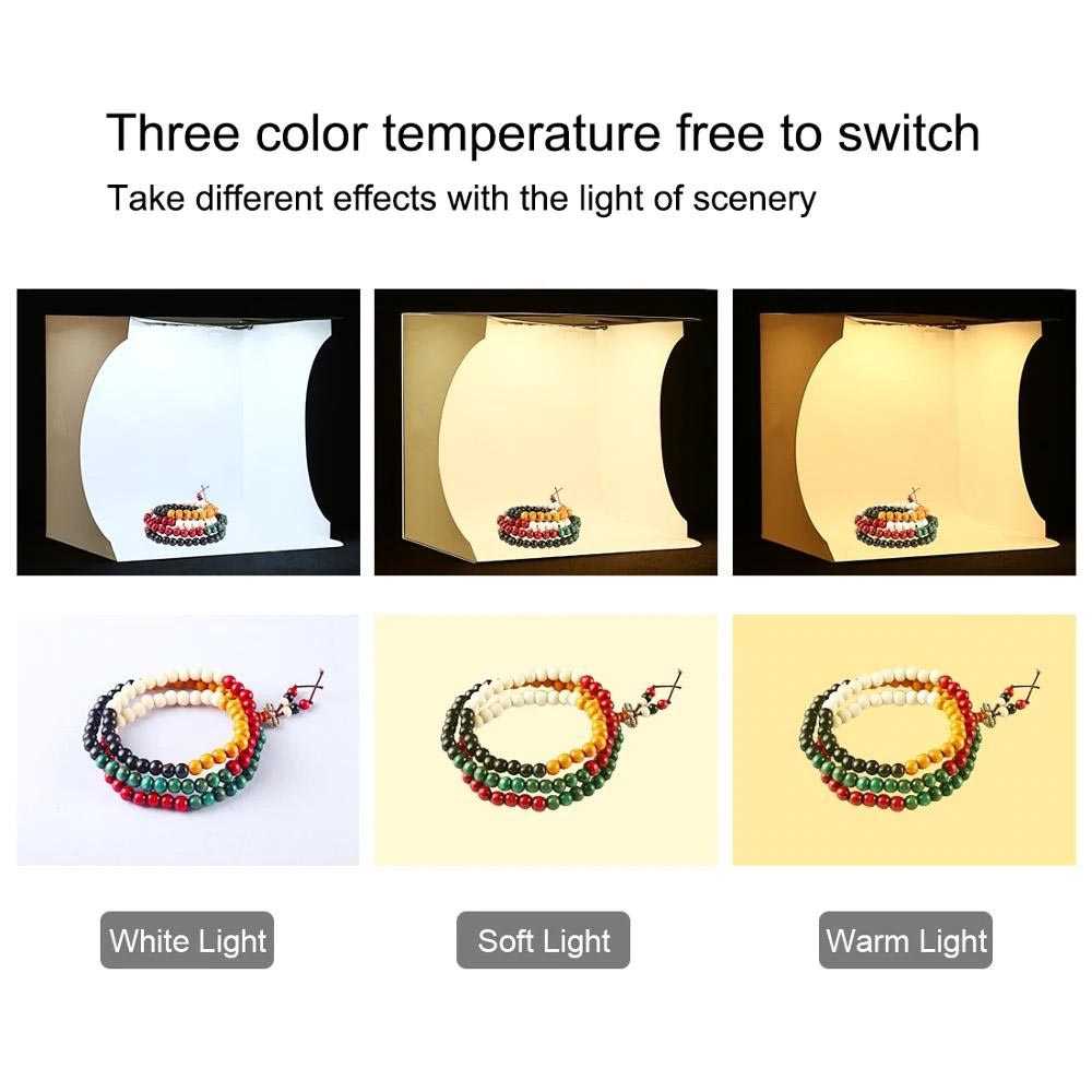 PULUZ Studio Photobox Lampu Ring Light LED 3in1 Color 6 Backdrop 10W - PU5023