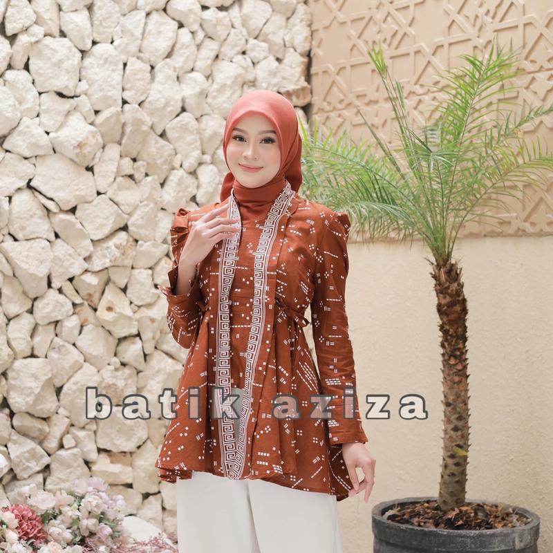 Atasan Batik Modern Wanita Kutubaru Modern Wanita Blus Kutubaru Rinjani Bahan Katun by Batik Aziza 0