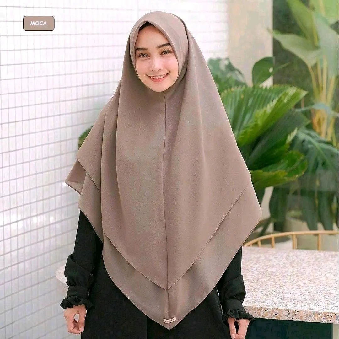 Jilbab Hijab Kerudung Bergo Instan Khimar Aluna 2 Layer Ceruty Babydoll Premium Terbaru Hijab Syari Instan Muslim Panjang Jumbo