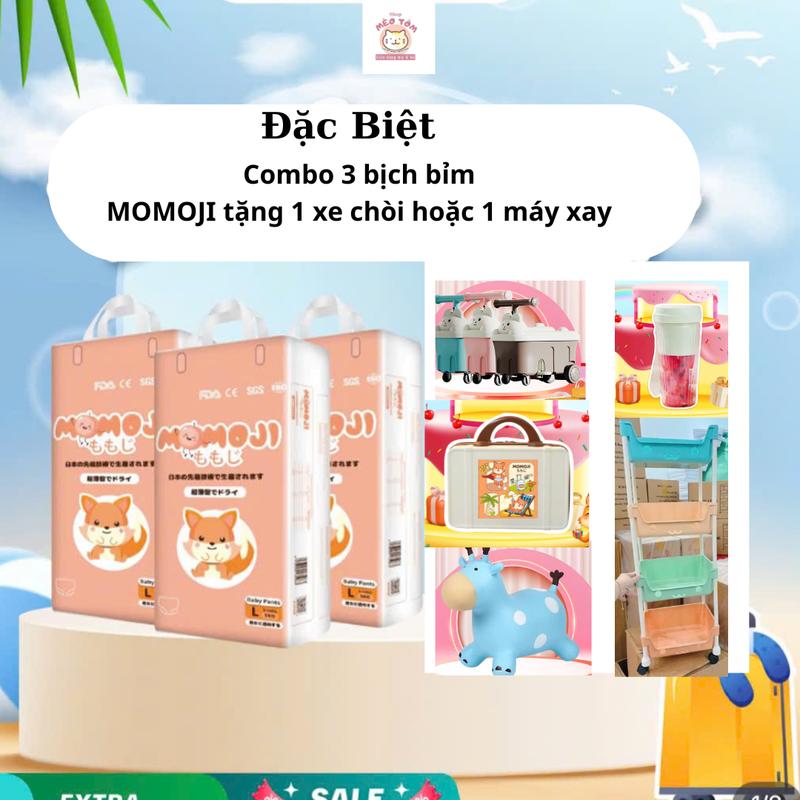 14% Đặc biệt Combo 3 Bịch bỉm Momoji Siêu thấm hút Cho bé Bỉm Quần