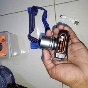 SIVITECH Senter Kepala  LED  Headlamp Rotary Zoom Sensor Gerak Waterproof HX-360 200W Baterai Merah Usb Camping Lampu