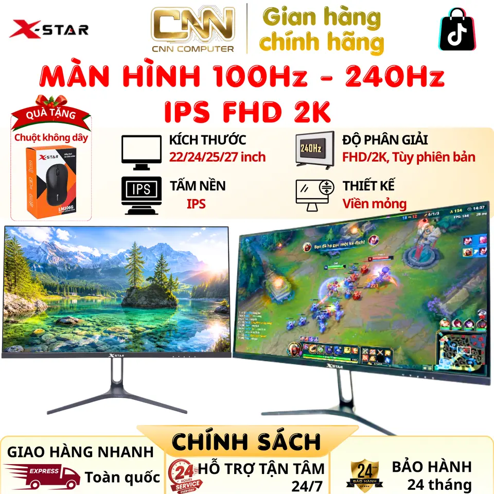 Màn Hình X-Star 22/24/25/27 Inch 100Hz - 240Hz IPS FHD 2K Bảo Hành 24 Tháng