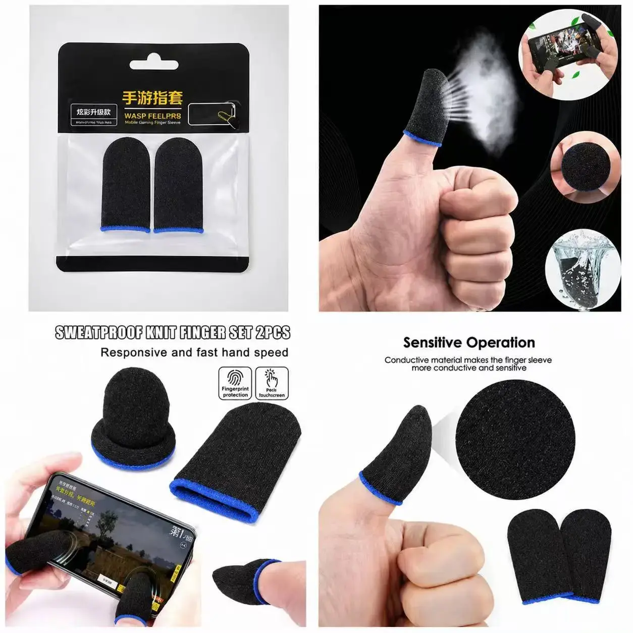 SARUNG TANGAN JEMPOL ISI 2 Anti Basah Keringat Game Mobile Legend / PUBG Analog Control