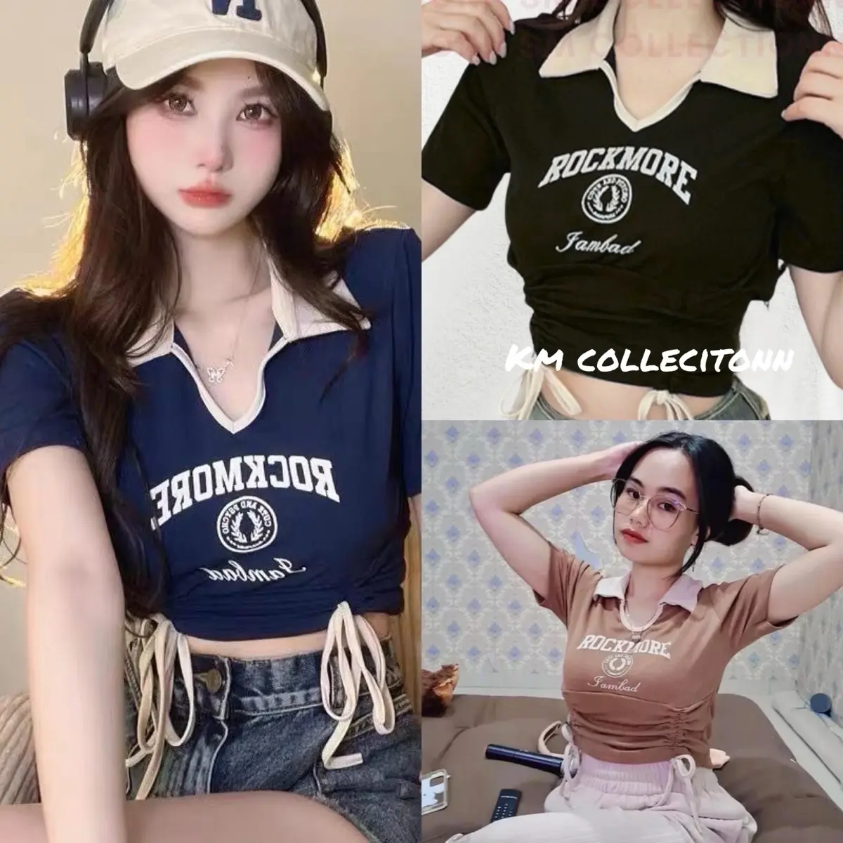 Crop Top Rib KREA ROCKMORE Wanita/Atasan Wanita KREA Knit Rib ROCKMORE Wanita( LD 94, P 40 ) Baju Nyaman