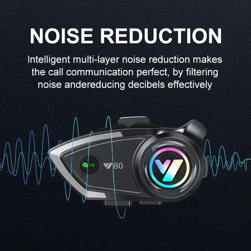 Y80 Headset Helm Bluetooth Headset Helmet mirip intercom Motorcycle Y80 hard soft mic CUMA DAPAT HARDMIC - Black 0