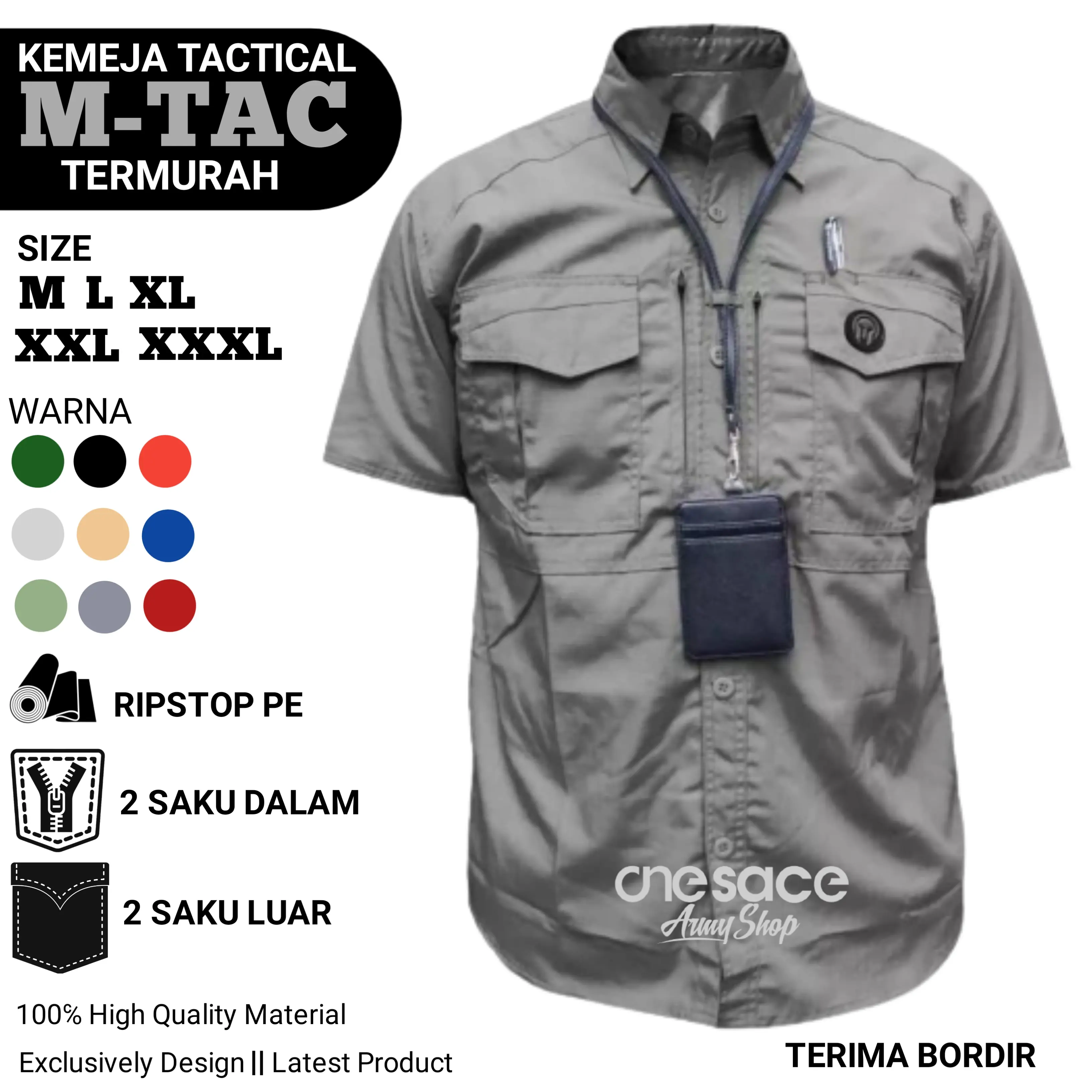 Kemeja Tactical M-Tac Lengan Pendek Pria Wanita / Kemeja Kerja Lapangan PDL PDH Outdoors TERMURAH Formal Casual Army Baju Nyaman Atasan Custom Kantor Harian Tangan