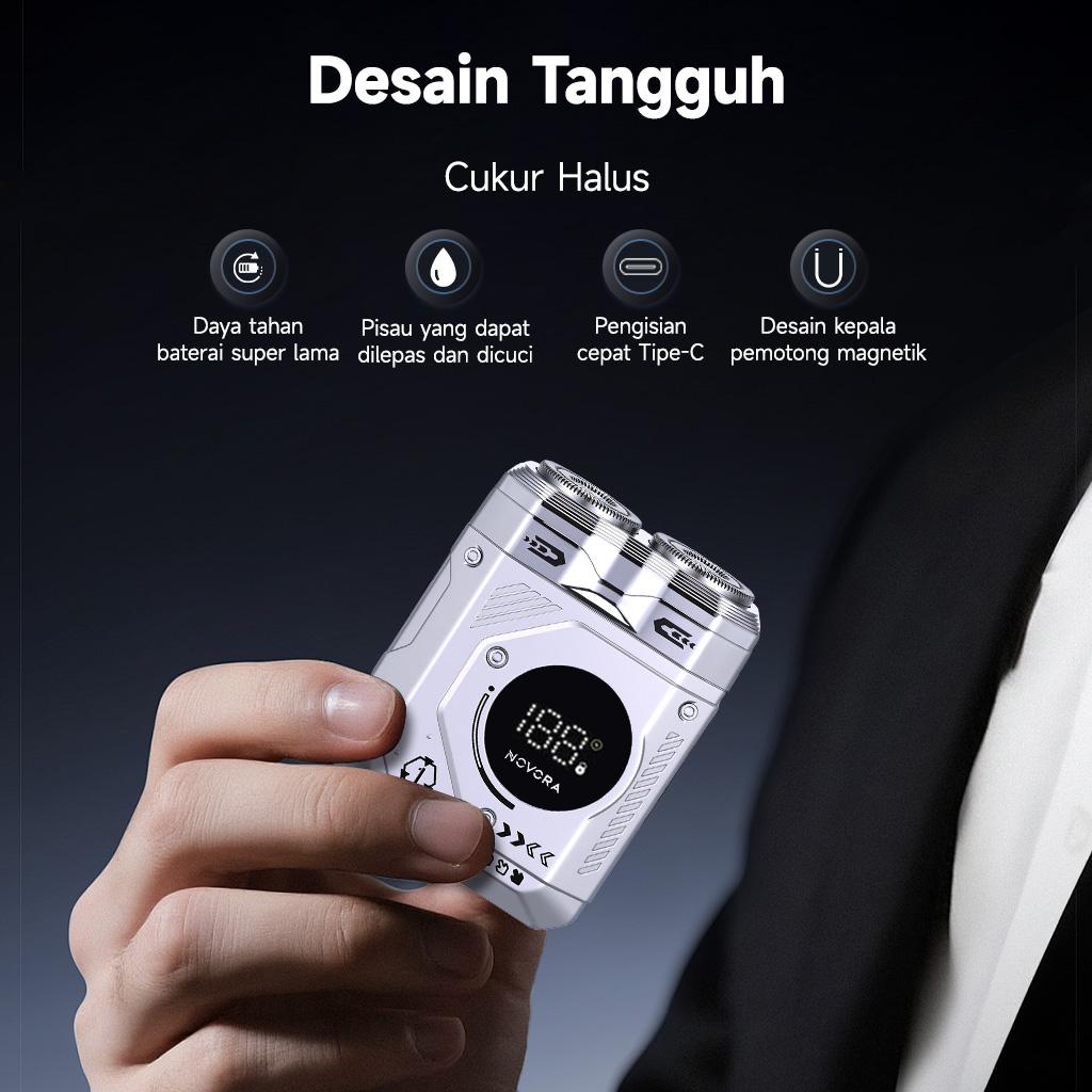NOVORA Mini Shaver & Trimmer 2-in-1 Pemotong Jenggot dan Bulu Hidung Basah dan Kering, Daya Baterai 60 Hari, Garansi Satu Tahun NOVORA Mini Shaver & Trimmer 2-in-1 Pemotong Jenggot dan Bulu Hidung Basah dan Kering, Daya Baterai 60 Hari, Garansi Satu Tahun