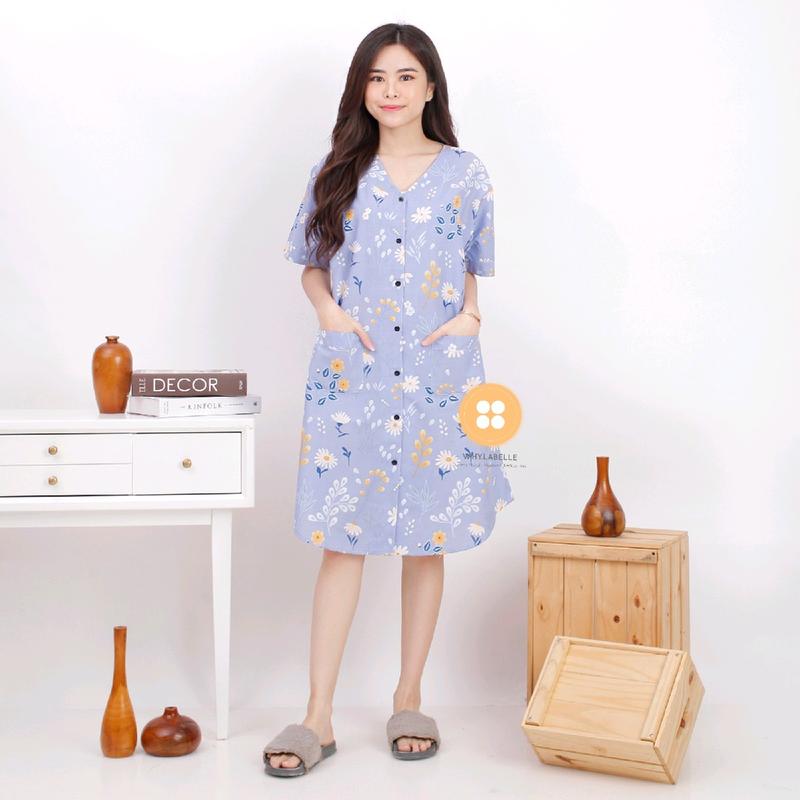 Piyama Katun Crisant Fit M-L Busui Friendly - Bahan Soft Cotton Premium - Pendek, Panjang, Daster 3