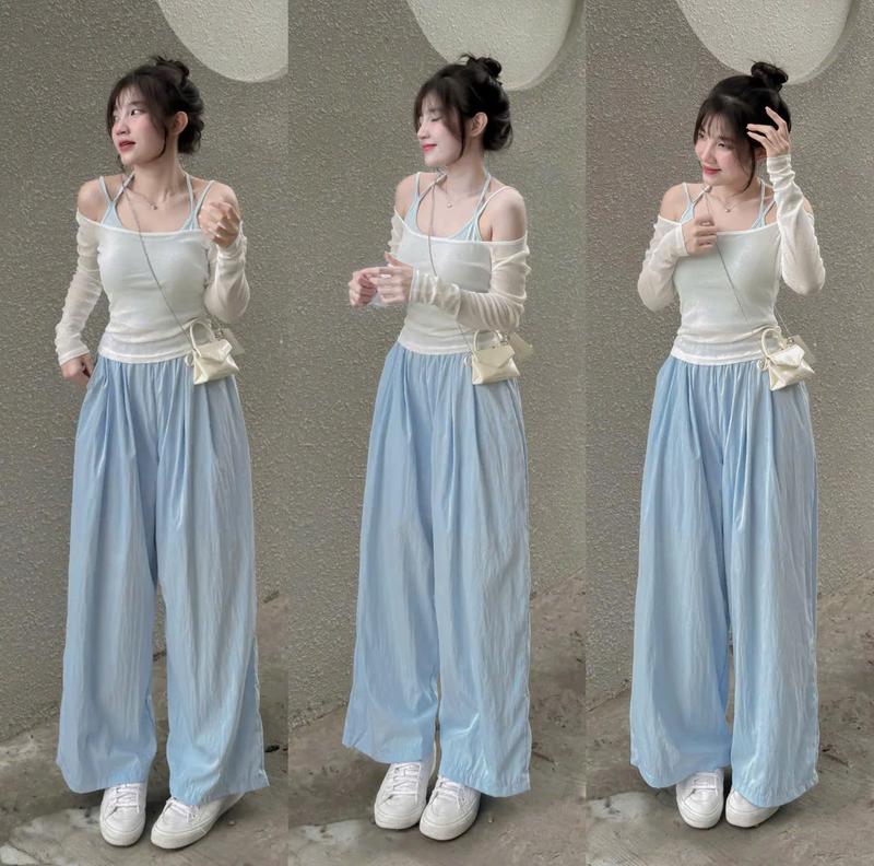 Sét áo cặp thun giấy đũi vân may phối quần đũi vân may dễ thương xinh xắn cho các nàng diện đi chơi. mang đến sự tự tin và phong cách người mặc