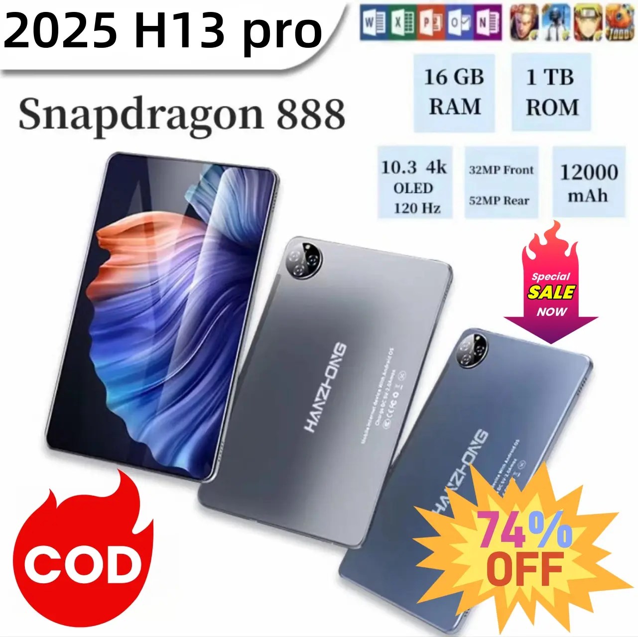 (Beli 1 Gratis 7+COD) 2025 5G matepad H13 10.3" Tablet [16GB+1TB]|Pengalaman Pro LayaknyaPC|120Hz OLED Real Color FullView Display l Ultra-tipi|