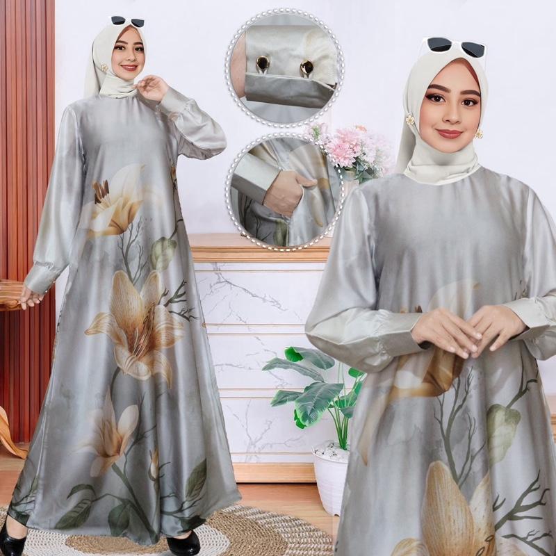 MAWAR DRESS | GAMIS LEBARAN BAHAN ARMANY SILK IMPOR |GAMIS SILK PREMIUM |GAMIS KONDANGAN TERBARU 3