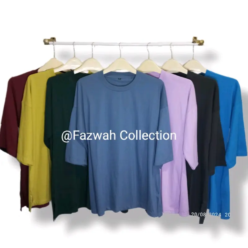 Atasan wanita Hijab stylish lengan3/4 Kaos Polos Combed Katun bajudistro 1