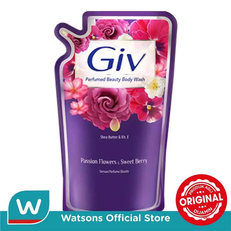 Giv Beauty Liquid Bodywash Ungu Passion Flowers & Sweet Berry Pouch 825 ml 0