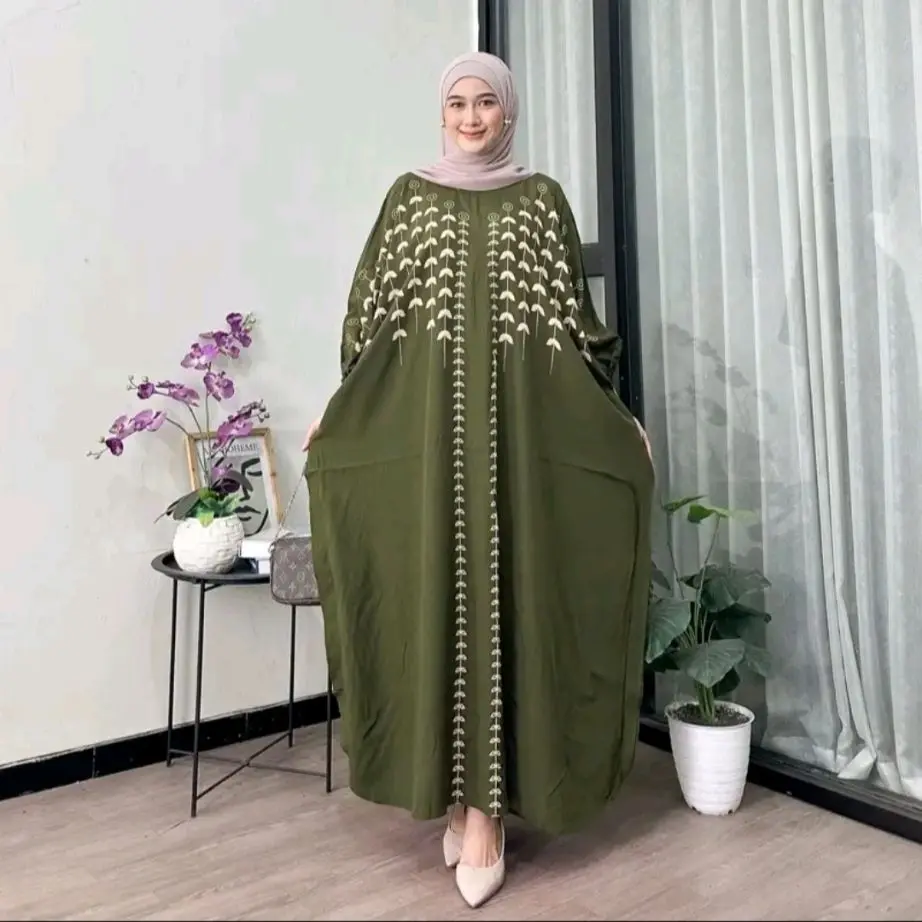 Kaftan Jumbo Aminah Rayon Premium Lengan Panjang Ld 180cm