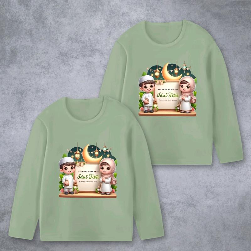 Baju Kaos Lengan Panjang Anak Cewek Cowok Edisi Lebaran Idul Fitri - Fashion Anak Motif 7