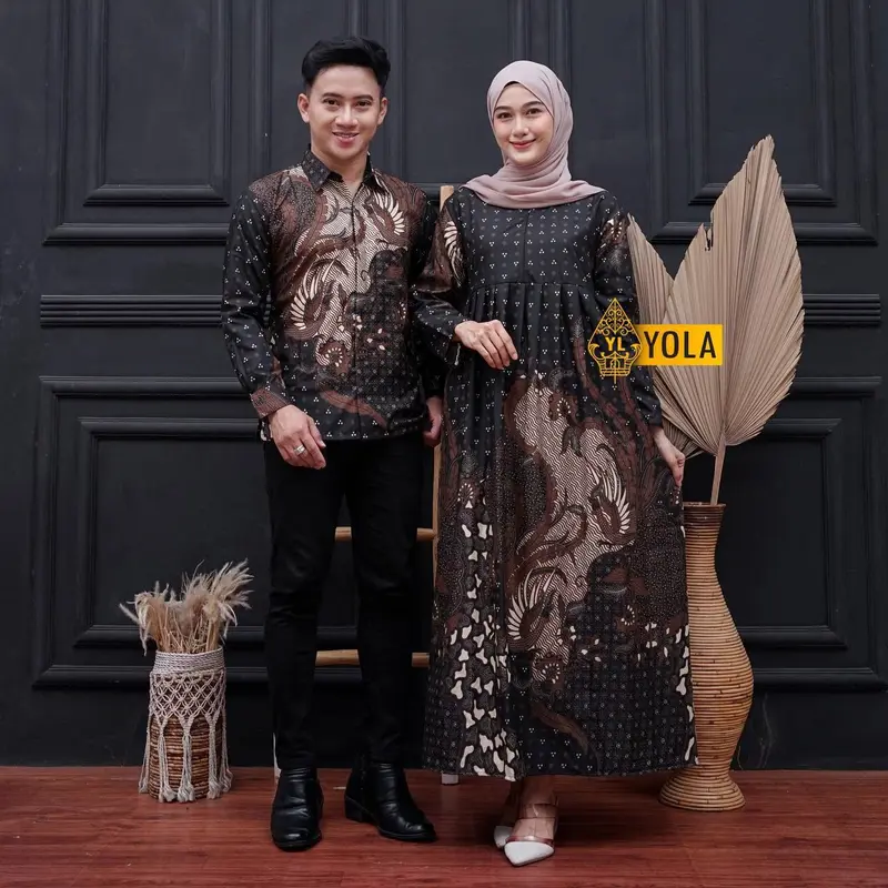 Promo Harga Sepasang Maura Couple - Sania Ruflle Couple Gamis 2024 Terbaru Baju Pasangan Muslim 6