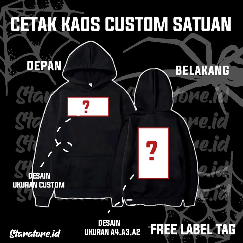 CUSTOM KAOS/HOODIE POLOS SATUAN 0