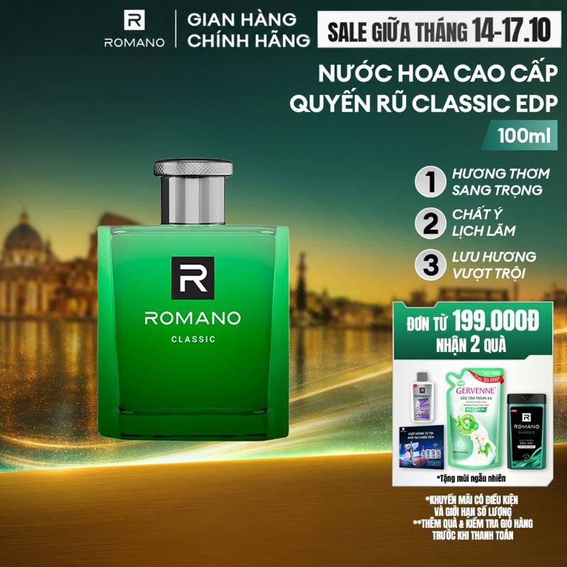 Nước Hoa Cao Cấp Dành Cho Nam Cosmetic Romano Classic Hương Thơm Cổ Điển Mạnh Mẽ 100ml/chai