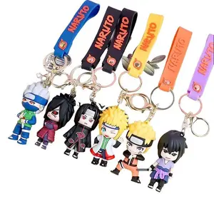 Naruto Gantungan Kunci Chibi Sasuke Itachi Kakashi Lucu Aksesoris Tas Handphone Karakter Kartun Silikon Logam Tahan Lama Ganci Keychain