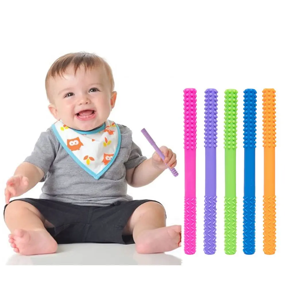 Avoid Eat Finger Infants Soother Dental Care Baby Teether Hollow Tube Molar Stick Cleaning Brush