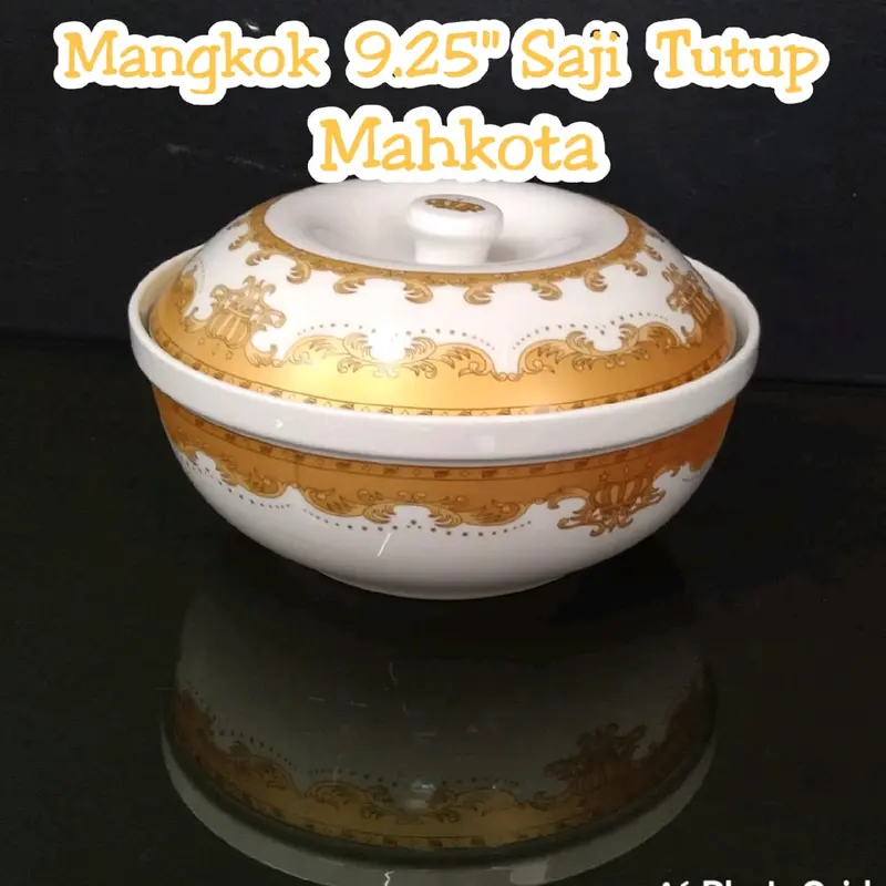 Mangkok saji keramik tutup 9.25" Mahkota Mangkok saji keramik Sultan Mahkota 1