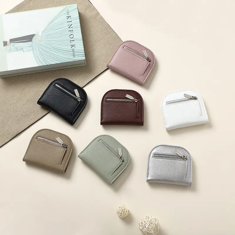 Dompet Kecil, Gaya Korea, Untuk Wanita, Dompet Comel Mini Asli, Dompet Syiling Zip Berkualiti Tinggi, K104