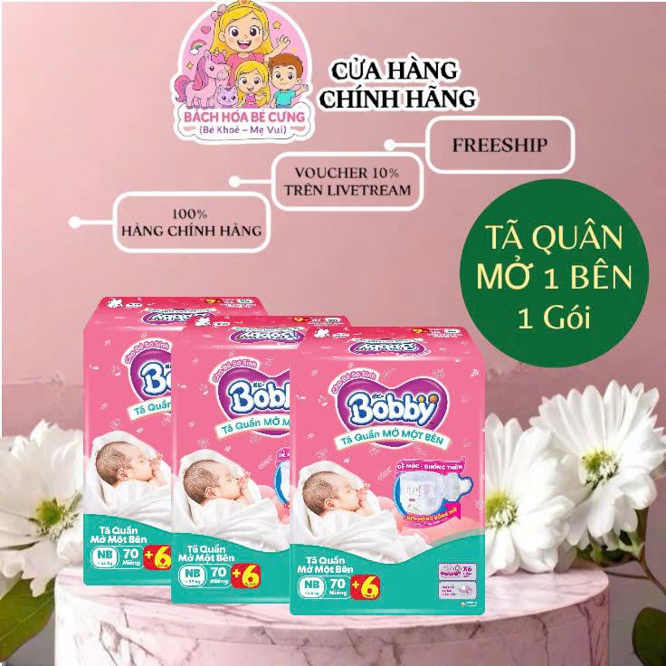  Bobby Tã bỉm quần Mở Một Bên size NB36 S40 S80 NB70+6 miếng 