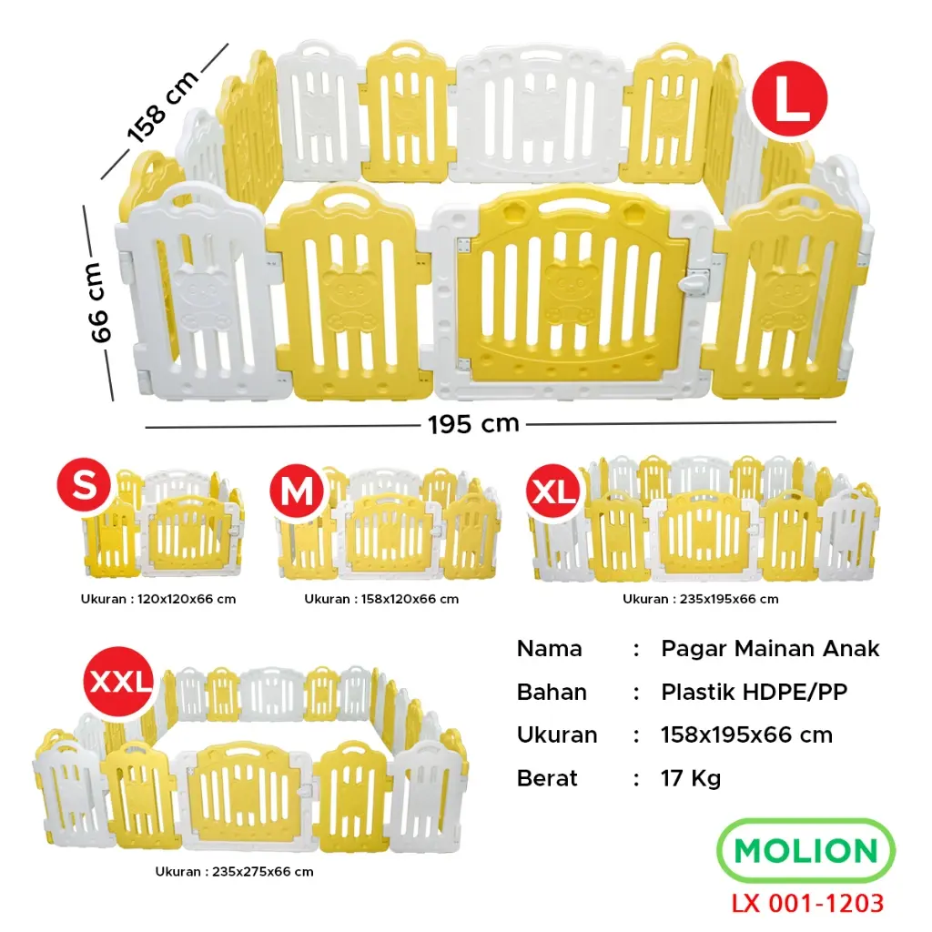 Pagar Bayi Pagar Anak Babyfence Bayi Balita Kokoh Play Fence Bisa Dilipat Playfence 001-1203