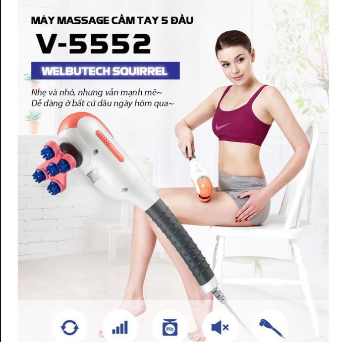 SỈ - LẺ: Máy Massage Hàn Quốc Squirrel V5552 , 5 đầu chức năng với công suất tối đa 4.200 vòng/phút