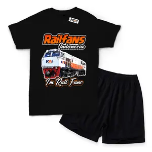 Positif Merch Baju Kaos Anak Setelan KAI Kereta Api Railfans Lucu Laki Perempuan Harian