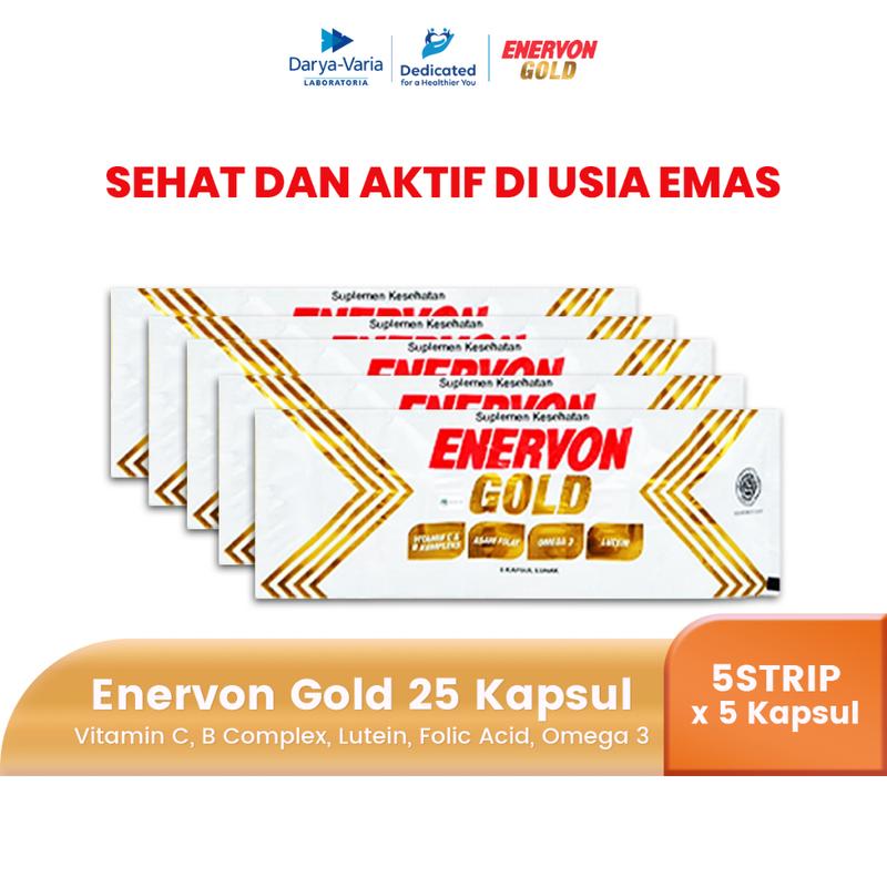 [BUNDLE] Enervon Gold Vitamin C dan B Complex Suplement Produktivitas (5 Tablet x 5 Strips) 1