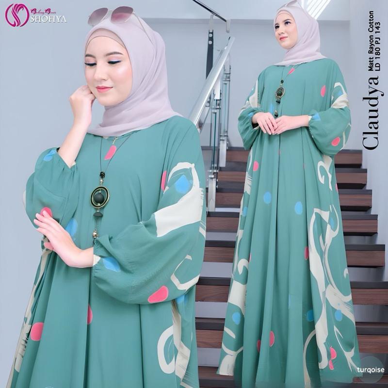 Daster kaftan anisea bercak rayon tebal kaftan sultan mewah wanita muslim dewasa kaftan rayon premium kaftan rayon jumbo Flare Sleeve Green 3