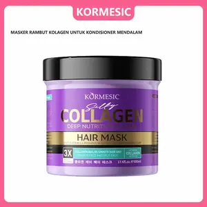 【COD】KORMESIC Collagen Deep Care Hair Mask 500ml - Keratin Moisturizing Treatment Masker Rambut Rusak, Kering dan Rontok | Lembut Wangi Menyehatkan Sampai Meluruskan Collagen Hair Mask Masker Rambut Rusak BPOM