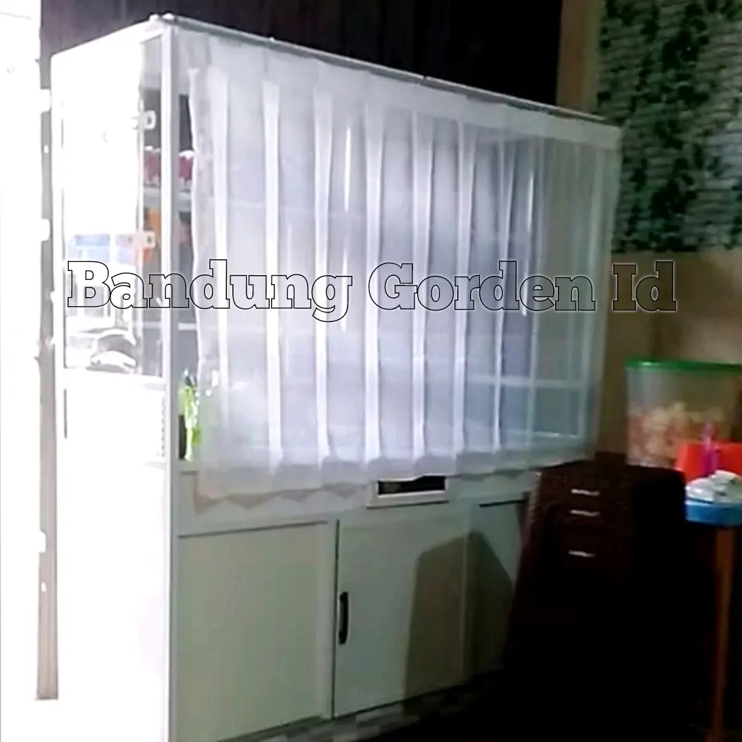 Gorden Etalase Warung Makan Hordeng Vitrase Putih Polos Transparan Kain