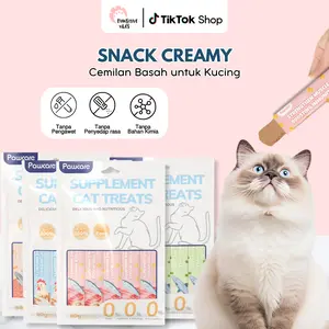 Pawsitive Official Snack Creamy Pawcare Double Protein isi 16gr Cemilan Kucing Bernutrisi - Paket Makanan Basah Kucing