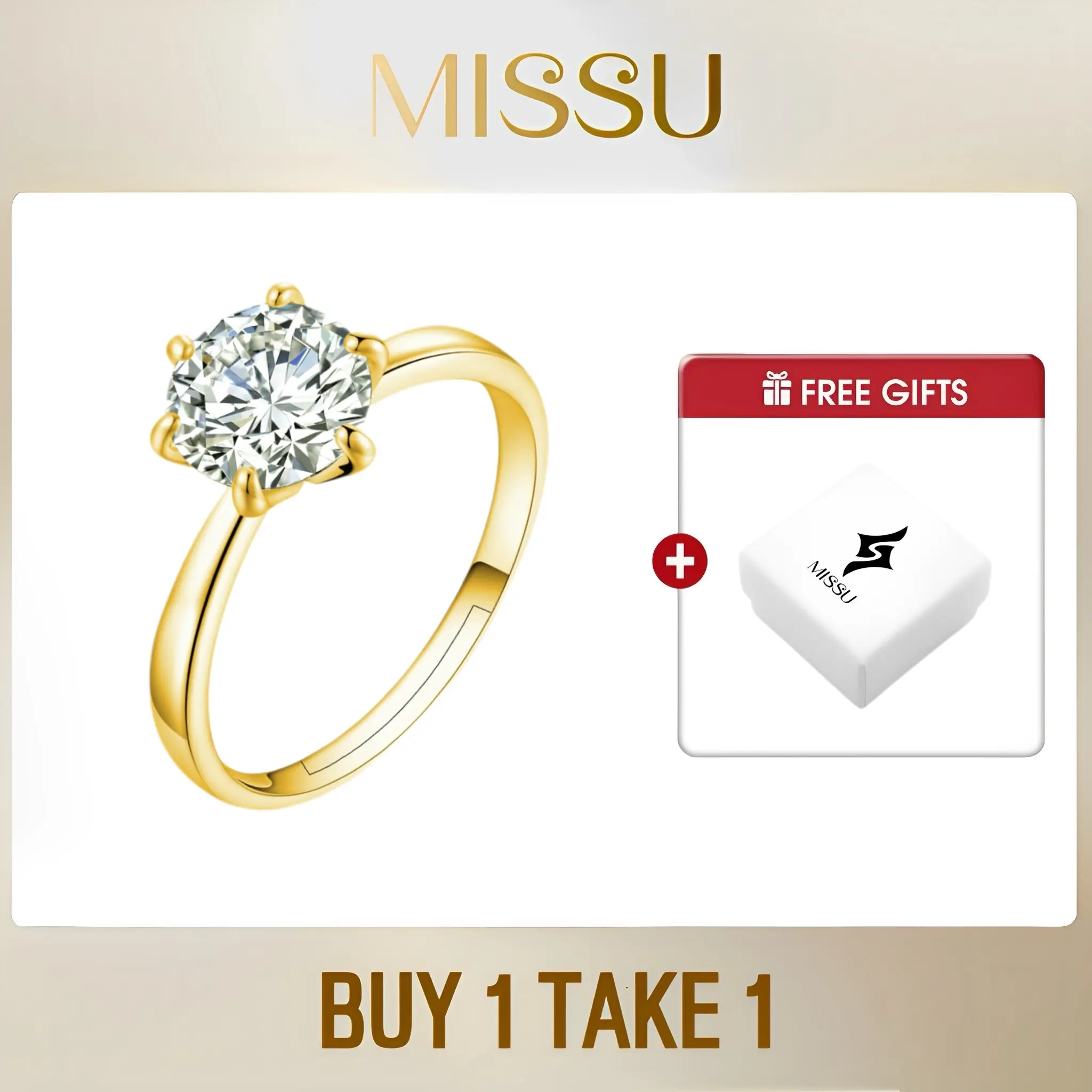 [FREE BOX] Missu Adjustable Ring with Free Box Accessories for Women Fashion Ring Jewelry #83