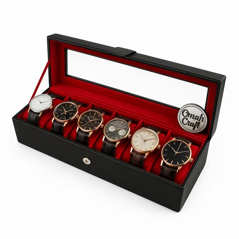Kotak Jam Tangan isi 6 Atau Box Tempat Penyimpanan Jam Tangan 0