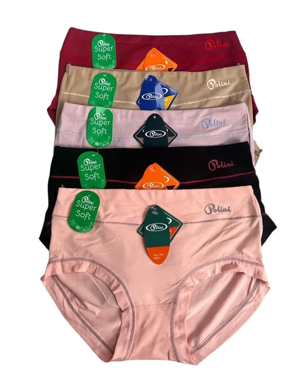 6-12 PCS POLINI 1232-1282 DC WANITA BAHAN KATUN ADEM NYAMAN ELASTIS SIZE M.L.XL.XXL Lembut Boxer Pendek Dewasa Motif Remaja 7