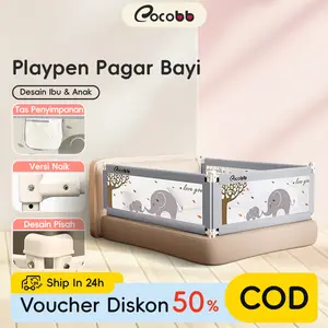 COCOBB Foldable Bed Guardrail Pagar Tempat Tidur Lipat 10 Tingkat Anti-seam Design Stable & Reliable Safety Bed Guardrail Pendamping Bayi Aman 10-Level Free Adjustment, Seamless & Stable Design COD Factory Outlet Quality Assurance