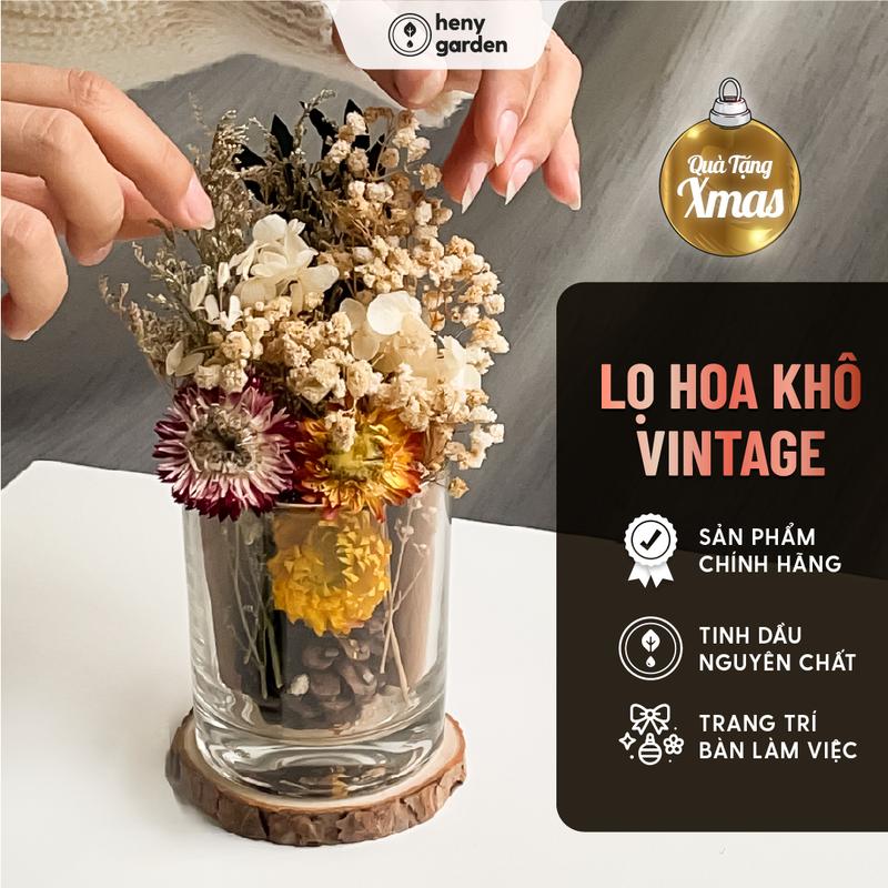 Lọ Hoa Gỗ Khô Thơm Phòng Khuếch Tán Tinh Dầu Heny Garden Thay Thế Máy Xông Làm Sạch Không Khí
