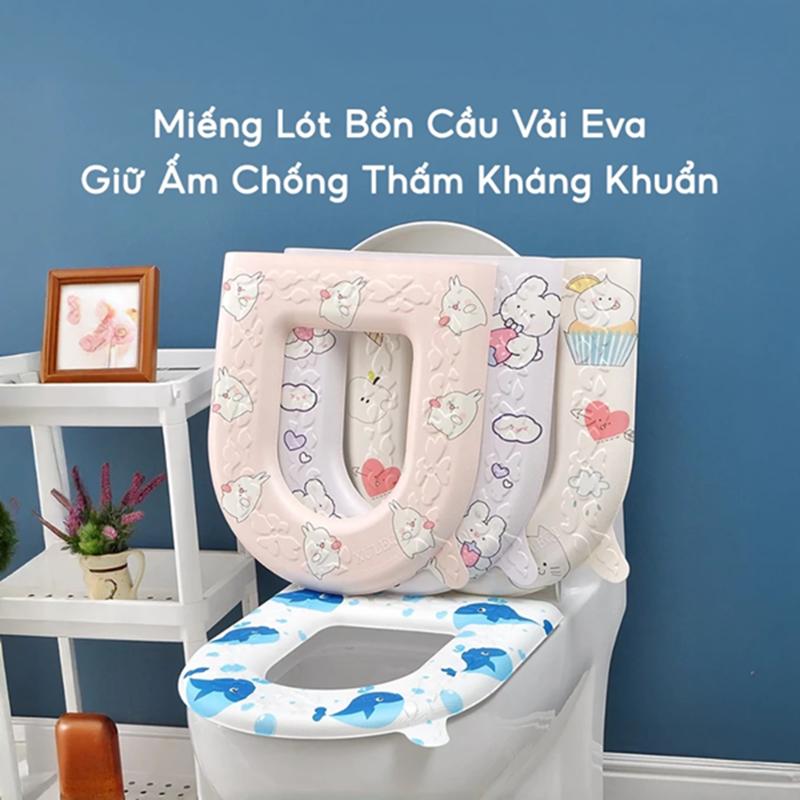  COMBO 3 Đệm Lót Bồn Cầu Giữ Ấm Chống Vi Khuẩn Nhựa Eva Chống Thấm Nuớc Tấm Phủ Bồn Cầu Tiện Lợi 