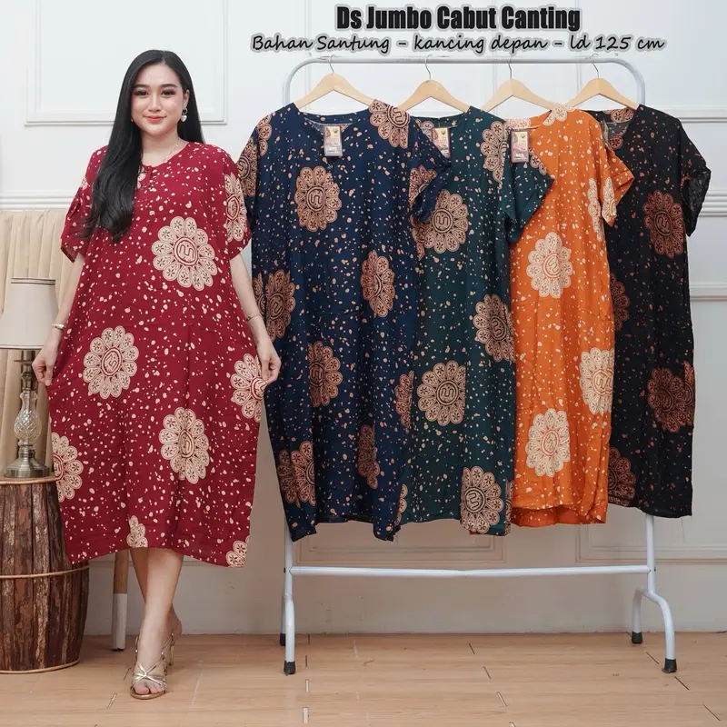 100ribu dapat 3pc Daster Cabutan Jumbo LD 120 Adem tdk Nerawang Busui Kancing Motif 3
