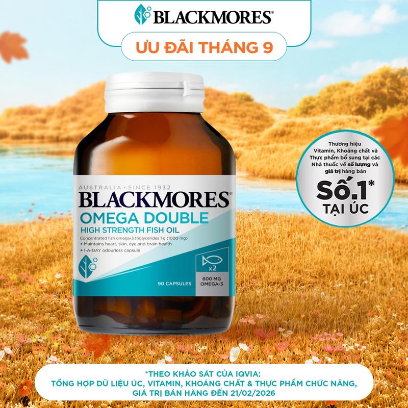 Blackmores Double Omega High Strength Viên Uống Dầu Cá Bổ Sung Omega Hỗ Trợ Cho…