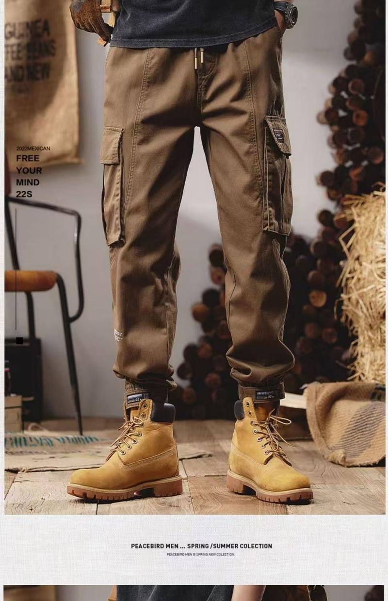 Product Introduction of Men's ankle binding cargo pants Men's retro outdoor paratrooper pants Men's American loose casual pants Men's trendy brand fashionable cargo pants 10