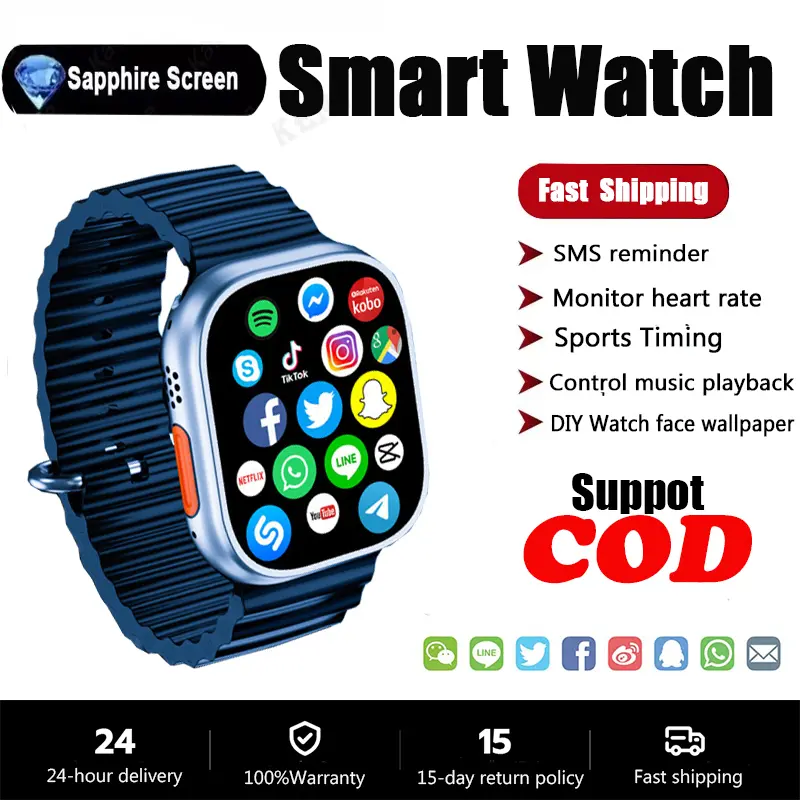 [COD] Jam Tangan Pintar, Jam Tangan Pintar Bluetooth Baharu, Skrin Penuh, Kalis Air, Pelbagai Fungsi, Serasi dengan Telefon Pintar, Jam Tangan YouTube, Jam Tangan Pintar 5G, Jam Tekanan Jualan Panas, Jam Tangan Pintar Bluetooth,  Smart Watches Smartwatch